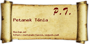 Petanek Ténia névjegykártya